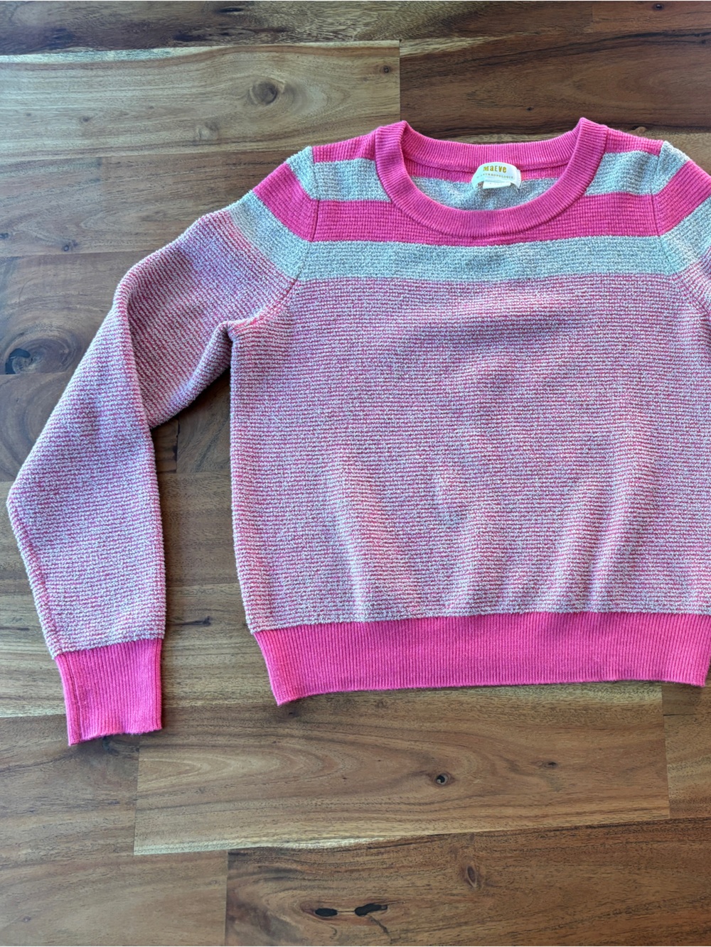 Maeve (Anthropologie) Pink Stripe Cropped Sweater - Size XS